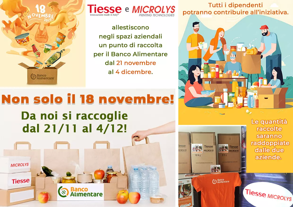 Tiesse e Microlys rinnovano anche nel 2023 l’iniziativa per la Colletta Alimentare